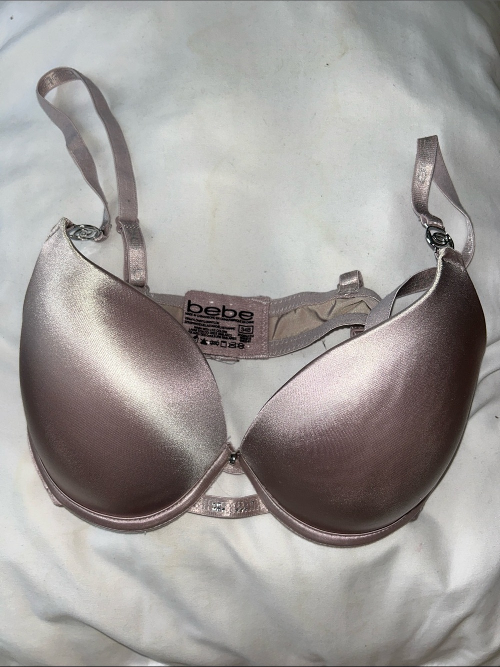 bebe Shimmer Push-Up Bra in Dusty Rose